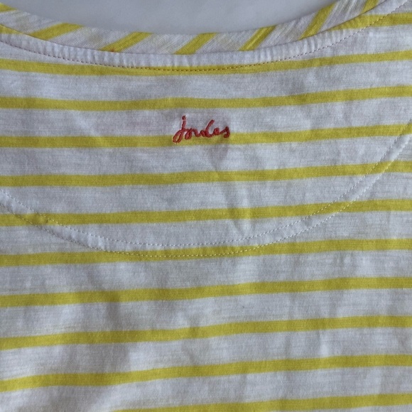 Joules Nessa striped tee shirt yellow white - Picture 5 of 8